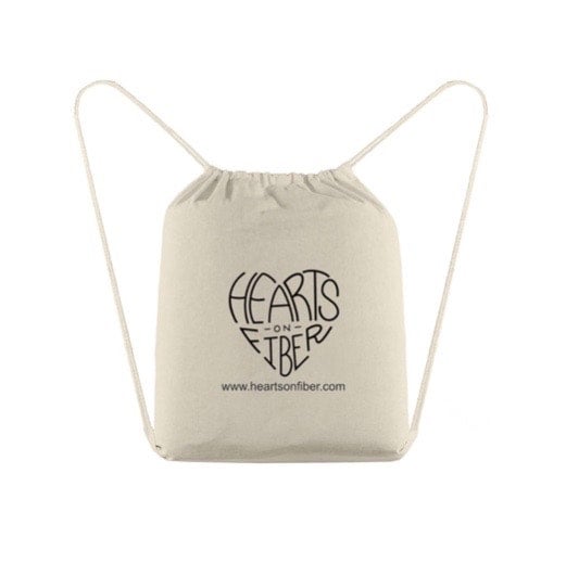 heart fur Drawstring bag／ブラウン